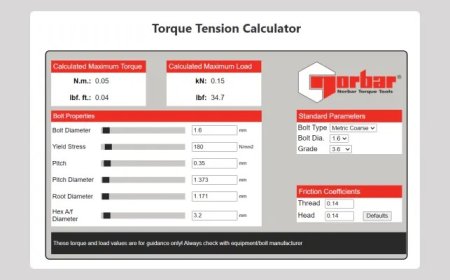 Norbar Torque Tension Calculator