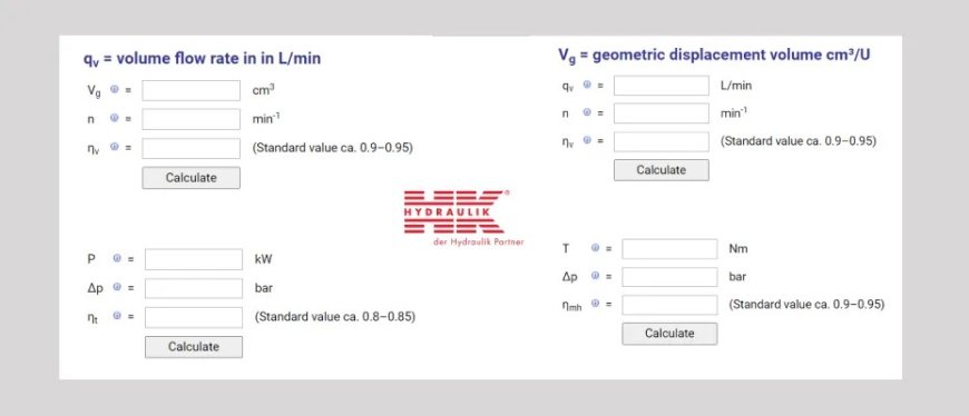 Hydraulics Calculator From Hk Hydraulik