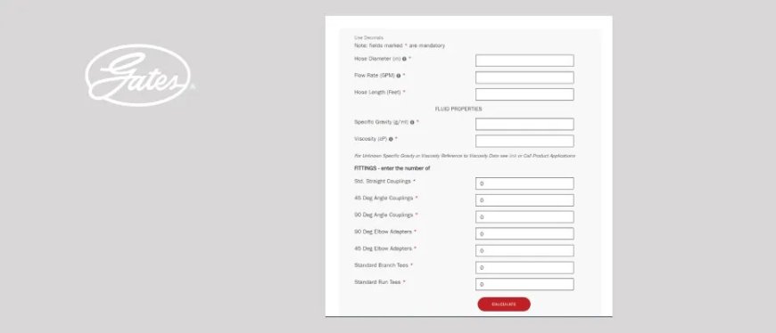 Gates fluid flow pressure calculator