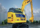 Komatsu introduces a concept machine for a medium-sized hydraulic excavator powered by a hydrogen fuel cell.
