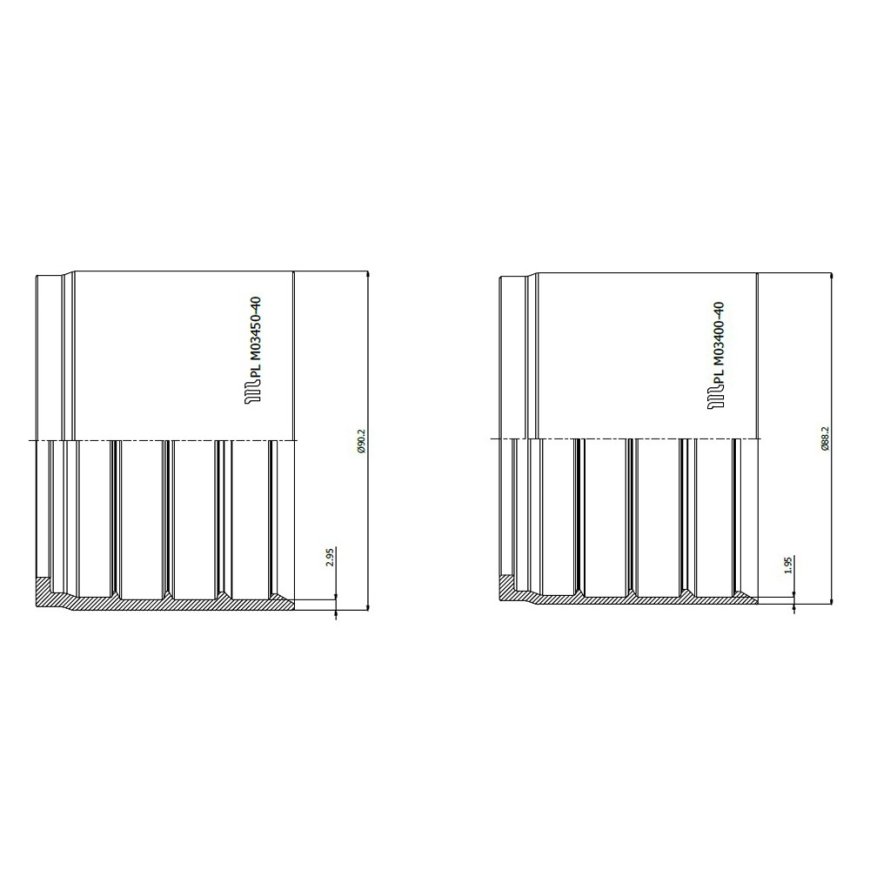 M03450-40 ferrule serves as a replacement for M03400-40