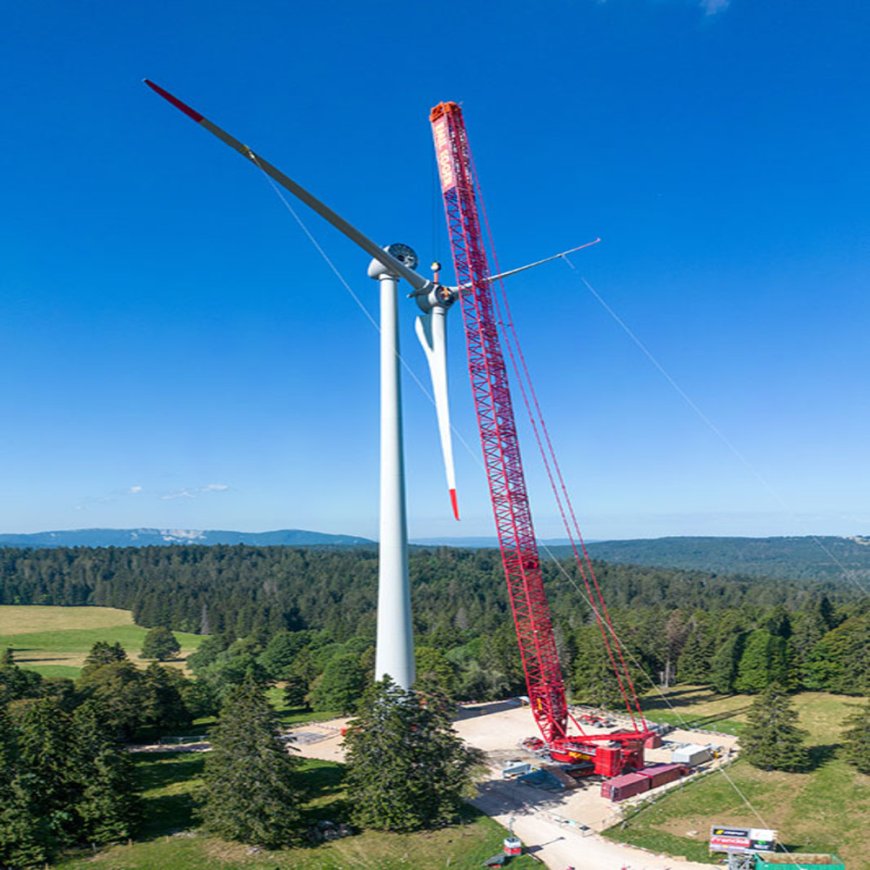 Liebherr's crawler cranes contribute to the construction of Switzerland's second-largest wind farm