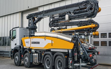The latest addition to Liebherr's fleet, the 31 XXT truck-mounted concrete pump
