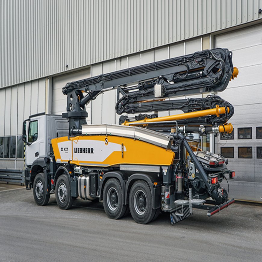 The latest addition to Liebherr's fleet, the 31 XXT truck-mounted concrete pump